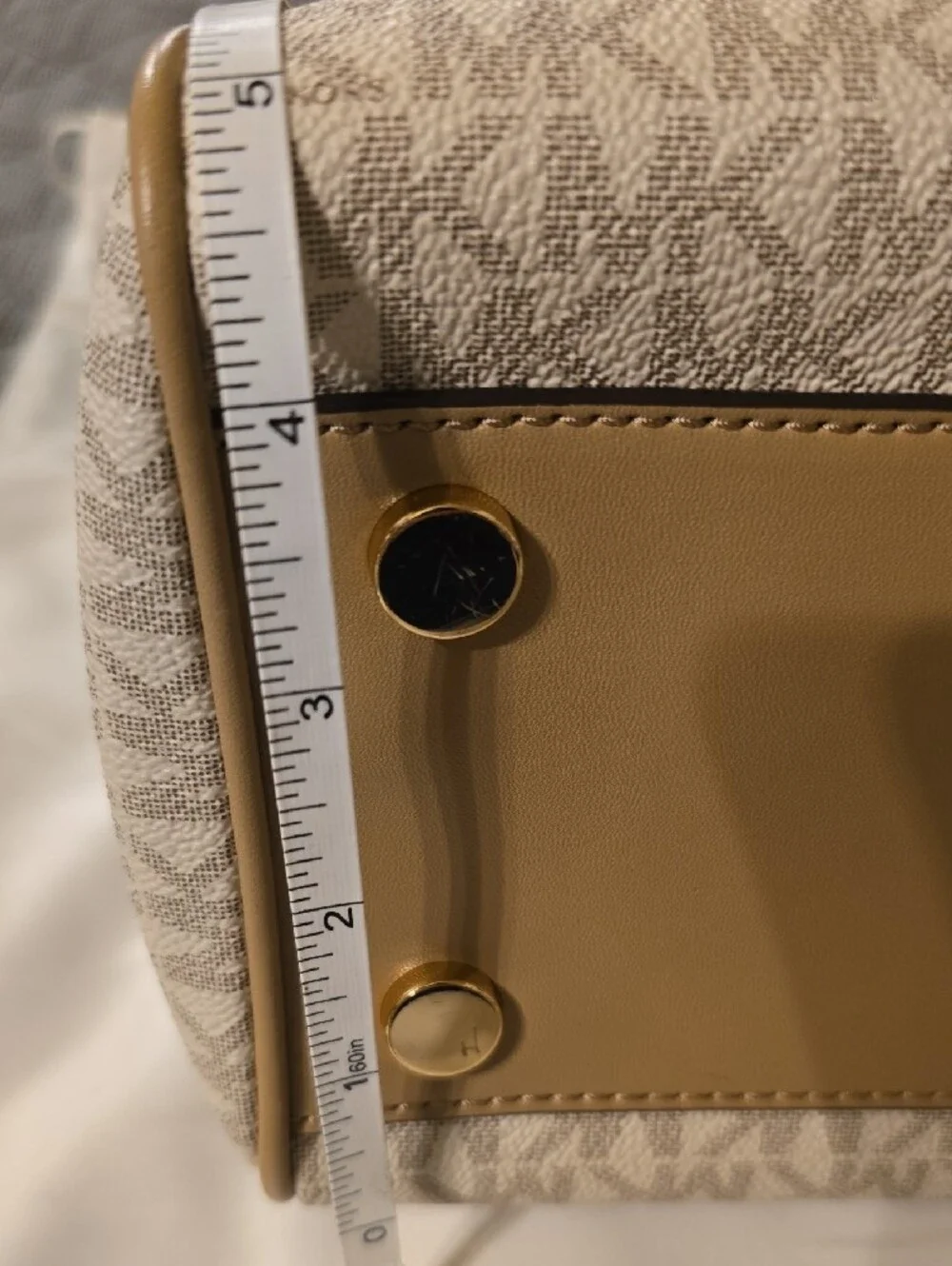 Michael Kors Beige, Tan and Cream Stripe Chain Shoulder Bag